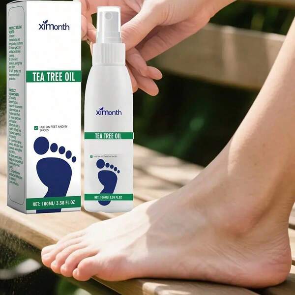 Compra 1 Lleva 1 Gratis Spray para el Cuidado de los Pies Ximonth con Aceite de Árbol de Té, Eucalipto, Menta y Aceite de Semilla de Té - Fórmula Hidratante y Emoliente para los Pies, Fragancia Refrescante, Ligero y de Secado Rápido, Adecuado para Todos los Tonos de Piel Beige Claro, Se Puede Usar en los Pies