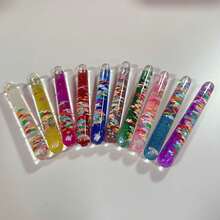 1/2/4/6pcs Liquid Sand Rotating Bar Stress Relief Portable Fun Desktop Countdown Decompression Toy Fingertip Entertainment Essential Gift For Daily Office And Entertainment Collection Display And Storage - Multicolor - View 7