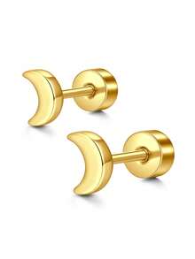 2pcs Elegant Studs Earring For Women Fashion Butterfly Moon Ear Stud Cubic Zirconia 20G Studs Earring Jewelry - Gold - View 10