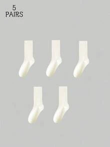 1/5/10 Pasang Kaos Kaki Minimalis Netral Musim Gugur yang Dapat Ditumpuk, Kaos Kaki Longgar Serbaguna untuk Pelajar, Kembali ke Sekolah - MultiWarna - View 17