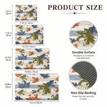 1pc Autumn Colorful Maple Leaf Pattern Diatomaceous Earth Kitchen Drain Mat, Quick-Drying Absorbent Non-Slip Coffee Machine Mat And Dish Drying Mat, Suitable For Kitchen Countertop And Holiday Home Decor - Multicolor - View 4
