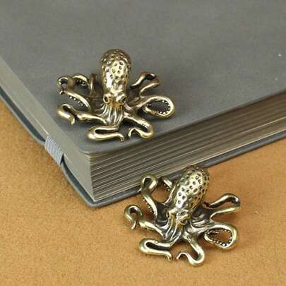 Solid Brass Octopus Tea Pet Retro Accessories Miniatures Ornament Suitable For Home Office Car Decor
