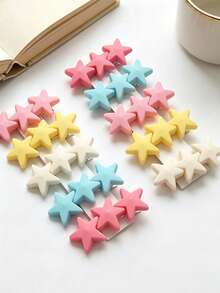 10pcs Girls Cartoon Star Hair Clips, Non-Damaging, Versatile Daily Wear Back To School Hair Accessories - Multicolor - View 3