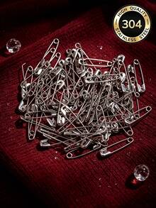 Set de 50 piezas de pasadores de acero inoxidable estilo casual para mujeres para hacer joyas DIY - Plateado - Ver 1