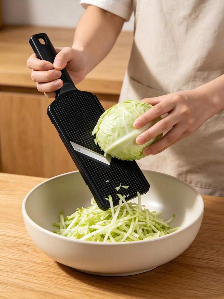 Black/White Japanese Cauliflower Shredder With Stainless Steel Blades, Perfect For Scraping Cabbage And Other Vegetables – Ideal For Home Use. - Black - View 6