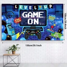 1件裝 遊戲派對裝飾 遊戲攝影背景布 生日拍照橫幅 遊戲玩家房間裝飾 遊戲迷專用 遊戲玩家派對裝飾用品 - 查看 6