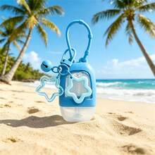 1PC[Refillable Squeeze Bottle]Portable Small Hand Sanitizer Bottle With Silicone Sleeve, Keychain And Star Pendant, Leak-Proof Design, Reusable For Soap, Lotion And More, Travel Size Hand Wash Bottle, With Colorful Silicone Sleeve And Keychain, Suitable For Office, Gym, Travel And School - Multicolor - View 4