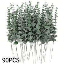 Mixed Artificial Eucalyptus Leaf Branches To Simulate Green Plants, Suitable For Home Decoration, Made Of Plastic Material, Can Be Used To Create Long-Lasting Wedding Bouquets, Romantic Table Decorations, Birthday And Graduation Ceremony Scenes - Multicolor - View 11