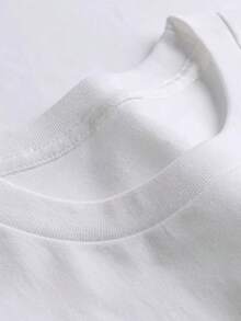 Cotton T-Shirt With Unique Teardrop Print - Casual, Breathable &Amp; Machine Washable For Summer - 白色 - 查看 3