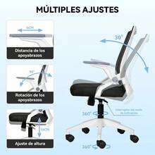 Silla Ergonómica Gamer Reclinable Ajustable Oficina Giratori - Negro - Ver 9