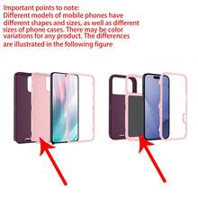 Military-Grade Shockproof Heavy-Duty Full-Body Protective Phone Case, Anti-Scratch Durable 3-In-1 Protective Cover For IPhone, Galaxy, HONOR And Other Smartphones Birthday Gift - Wine Red Powder - View 5