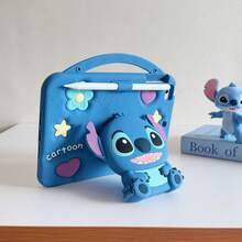 Disney Stitch Silicone 3D Tablet Protective Case, Protective Cover, Equipped With Integrated Molded Telescopic Stand For Convenient Daily Use, 3D Embossed Design, Bluetooth Stylus Slot, Carrying Strap, Shockproof And Anti-Drop, Premium Look For Photography, Suitable For IPad/Air/Pro Models - Royal Blue - View 7
