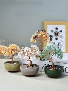 水晶樹裝飾品 吉祥寓意 桌面擺飾 禮品 家居裝飾 桌面配件 派對小禮品 臥室裝飾 辦公室裝飾 房間裝飾 屋飾 水晶擺件 - 一般款 - 查看 1