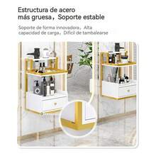 Soporte De Secadores Para Barbería Con Cajones Moderno - Dorado - Ver 5