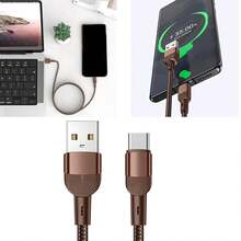 Kabel Pengisian Cepat USB/USB-C Jalinan 3,3 kaki/100 cm, Kabel Pengisian Cepat Transfer Data Efisiensi Tinggi Kompatibel dengan Seri Ponsel 17/16 Pro Max/16 Pro/16 Plus/16/15/14/13/12/11, Kabel Data Kain Tahan Lama - MultiWarna - View 3