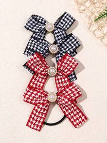 4pcs/Set Cute Bow Hair Ties, Ideal Hair Accessories For Students Back To School, Suitable For Daily Ponytail, Women Hair Accessories, Recommended Gift, Autumn Outfit, Hair Ties, Hair Ties, Hair Ties, Hair Ties, Gift Headwear, Rubber Bands, Hair Ties - Multicolor - View 3