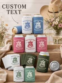 1pc Customizable Slogan Western Cowboy Lady Cup Cover, Retro Portrait Printed Heat-Insulating Cover, An Excellent Personalized Choice For Weddings And Parties - Multicolor - View 2