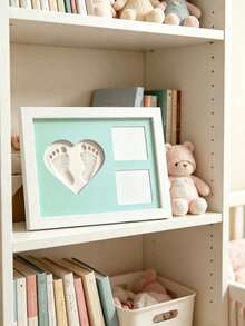 1pc Baby Growth Hand & Footprint Photo Frame Set, Commemorative Photo Frame, Gift For New Mom, Newborn Essential, Nursery Decor - Multicolor - View 7