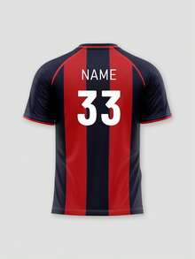 1PC Customized Personalized Football Jerseys Customized Names And Numbers, Logos, Fan Sports Training Clothes,Italy National Bologna City. - Red - View 4