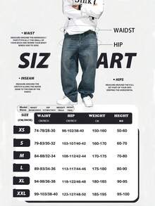 Men's Casual Loose Fit Denim Jeans - Medium Wash - View 6
