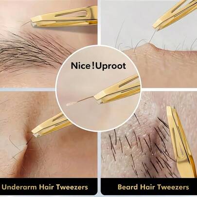 ملقط إزالة الشعر من العلامة التجارية، ملقط نزع الشعر، مشابك الحواجب من الفولاذ المقاوم للصدأ، أدوات تمديد الرموش، مشابك اللحية، أداة إزالة الشعر، مناسبة للرجال والنساء