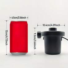 DC12V 便攜式電動充氣幫浦，快速充氣/抽氣充氣泵，適用戶外，附 3 個噴嘴，適用充氣床墊、充氣床、充氣沙發、游泳圈、泳池浮床 - 黑色 - 查看 4