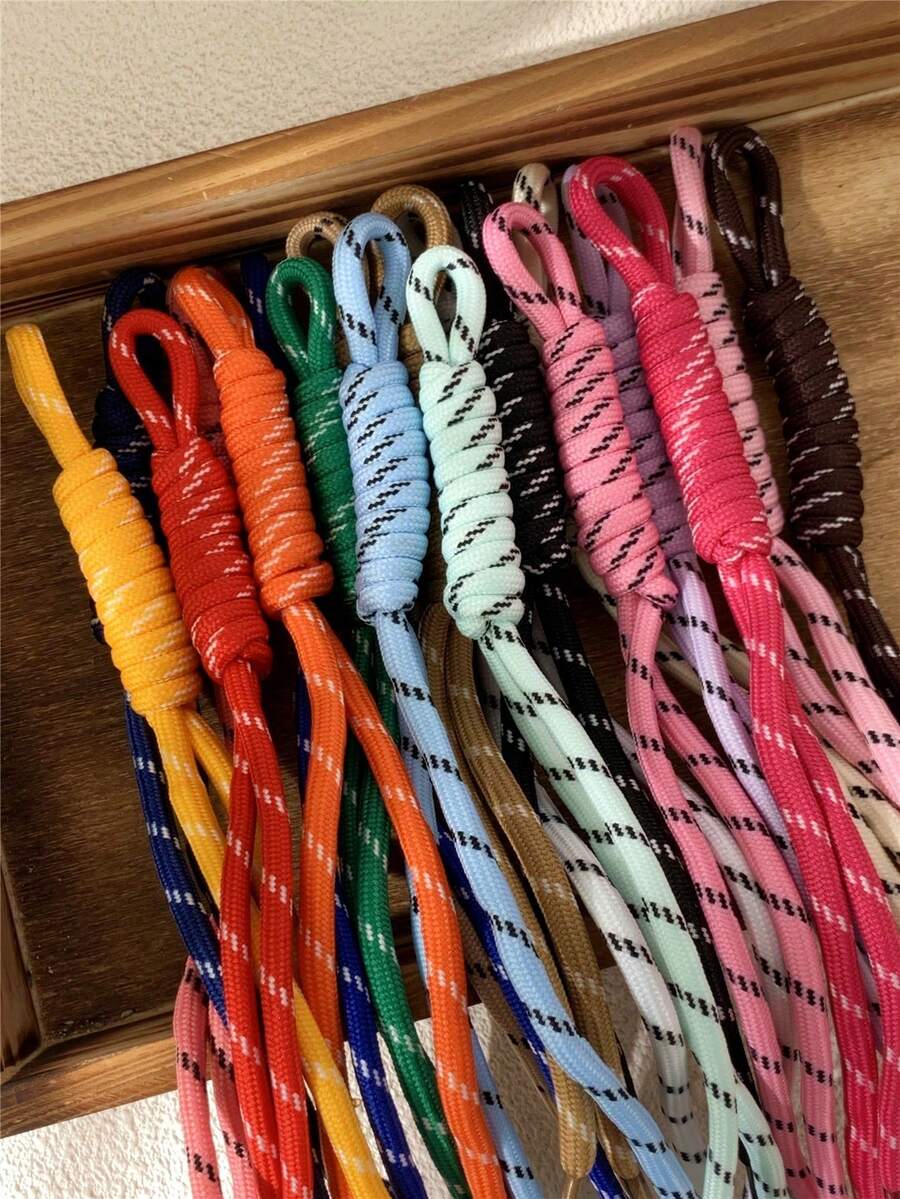 10/20pcs Random Color Nylon Rope DIY Handmade Weaving Set, Lanyard Keychain And Backpack Pendant Weaving Materials, Handmade Jewelry Craft Supplies