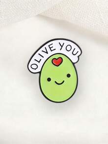 1pc Cute Cartoon Brooch, Lapel Pin For Clothes And Backpacks, Friendship Gift, Unisex Daily Accessory - Green - View 6