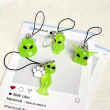1 buah Gantungan Ponsel Alien Bercahaya dalam Gelap, Dekorasi Baru Halloween, Aksesori Ponsel Kamera CCD - MultiWarna - View 7