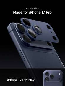 1件相機鏡頭保護貼，藍色（原色），高清品質，防摔防刮，適用於 Apple 11/12/13/14/15/16/16 Plus/16 Pro/16 Pro Max/17/17 Air/17 Pro/17 Pro Max 系列 - 藏蓝色 - 查看 2