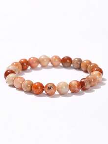 Natural Colorful Coral Jade Bracelet, Unique Pattern, Attracts Good Things And Wealth, Brings Joy, Unisex, Holiday Gift - Multicolor - View 10