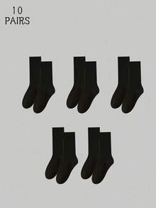 1/5/10 Pasang Kaos Kaki Minimalis Netral Musim Gugur yang Dapat Ditumpuk, Kaos Kaki Longgar Serbaguna untuk Pelajar, Kembali ke Sekolah - MultiWarna - View 9