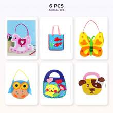 4/6/8/14pcs Children's DIY Felt Handbag Sewing Kit, Cartoon Educational Handmade Toy - Multicolor - View 15