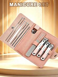VCHOSE 10pcs Nail Clipper Set, Nail Clippers, Nail File, Ear Pick, Portable Manicure Beauty Tool Set With Storage Travel Bag, Gradient Color, Pink/Green/Purple And More Options - Multicolor - View 3