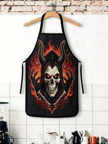 2pcs Halloween Apron - Autumn Harvest Skeleton Pattern Kitchen Apron - Lightweight Cooking Apron, Suitable For Halloween Dinner, Autumn Party And Daily Use - Easy To Clean Home Decor - Multicolor - View 6