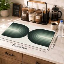 1pc Modern Minimalist Geometric Pattern Diatomaceous Earth Kitchen Drain Mat, Fast-Absorbing Quick-Dry Non-Slip Coffee Machine Mat And Dish Drying Mat, Suitable For Kitchen Countertop And Home Decor - Multicolor - View 10