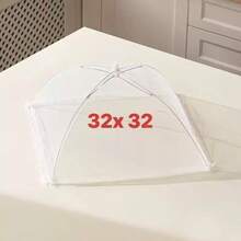 Cesta de picnic plegable grande blanca, red de cobertura de verduras, cubierta de alimentos para exteriores, protector de verduras a prueba de polvo - Cubierta de malla - Ver 13