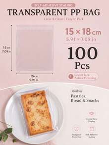 50/100pcs Transparent Self-Sealing Bags, Multiple Sizes Reusable Sealable Transparent Bags Suitable For Cookies, Candies, Baked Goods, Party Favors And Gift Packaging - Multicolor - View 16