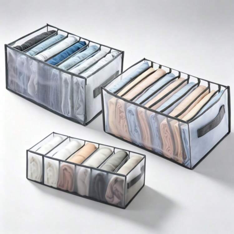 Foldable Mesh Organizer With Handle – Underwear & Clothes, 4 Sizes - View 8