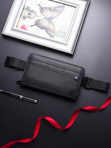 Men's Wear-Resistant Crossbody Waist Bag, Fashionable Minimalist Cashier Bag, Korean Style Solid Color Chest Bag - Multicolor - View 11