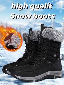 Botas de Caminhada de Inverno Masculinas Pretas, Estilo Atemporal Novo, Marca, Sapatos Masculinos Plus Size, Botas de Caminhada ao Ar Livre, Botas Esportivas de Caminhada, Botas de Primavera, Botas de Outono, Botas de Inverno, Botas Multiterreno, Botas de Caça, Botas de Camping, Botas Masculinas com Forro de Pele Longa para Manter o Calor, Botas de Esportes na Neve, Presente de Natal, Botas de Plataforma Antiderrapantes, Duráveis, Resistentes ao Frio, Sapatos Esportivos de Inverno de Alta Qualidade, Botas de Tornozelo Masculinas/Femininas de Outono/Inverno, Sapatos Esportivos ao Ar Livre, Tamanho 36-48 - Preto - Visão 5