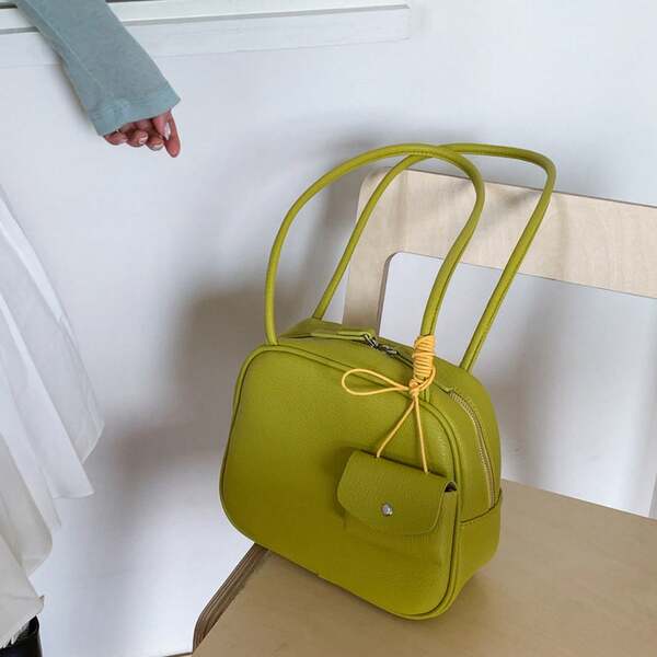 Bolso de hombro de moda para mujer, nuevo bolso tipo bolera de gran capacidad con diseño de almohada, bolso redondo pequeño de nicho, bolso sencillo para mujer.