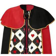 Men's Halloween King Cosplay Cape, Adult Poker Card Cape Red Spade King Costume For Stage Performance - Multicolor - View 3