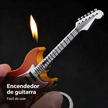 Encendedor de antorcha a Prueba de Viento, Encendedor de butano Recargable, Encendedor de butano - guitarra color aleatorio - Ver 4