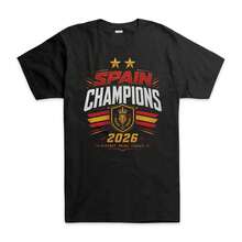 2026 Spain World Cup Champion T-Shirt, Men's And Women's Sizes (FOT-303107) LCRT - Black - View 7