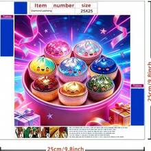 Rainbow Dumpling DIY Diamond Painting Mosaic Craft, 5D Full Round Diamond Painting Product, Suitable For Desktop Decoration And Dining Table Decoration, Handmade Set Home Decor Gift Unique Design, Holiday Party Diamond Painting Set Perfect Creative Art Holiday Gift Frameless - Rainbow Dumplings - View 5