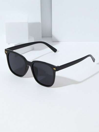 Men's Classic Black Square Frame Retro Fashion Glasses, Unisex Outdoor Multi-Scenario Versatile Fashion Eyewear, Suitable For Daily Commute, Driving, Social Gatherings, Shopping, Music Festivals, Light Business