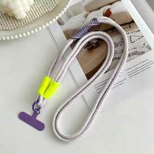 Lanière de téléphone tressée Dopamine, sangle bandoulière à blocs de couleurs avec double boucle, sangle de remplacement pour sac et appareil photo, sangle d'épaule anti-perte, chaîne de sangle anti-vol créative haut de gamme - Multicolore - Voir 6