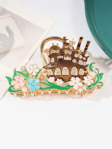 Kawaii Fantasy Magic Large Hair Claw, Floral Rhinestone Castle Wizard Hat Design Metal Hair Claw Accessories For Girls Cosplay - Multicolor - View 8
