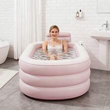 1pc Adult Inflatable Bathtub: Foldable Portable Home Bathtub With Comfortable Backrest, Thickened Durable Material, Easy To Store And Quick Installation, Space-Saving Design, Suitable For Relaxing Soaking In The Bathroom - Inflatable Bathtub - View 10